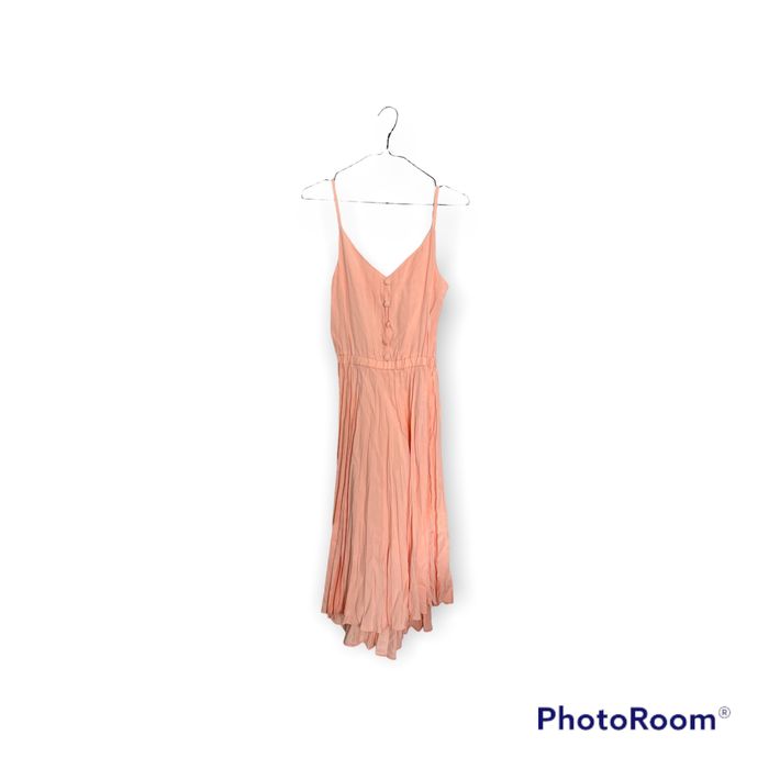 НОВА! 212 CHIC “М” Дамска лятна плисирана рокля цвят праскова “peach”