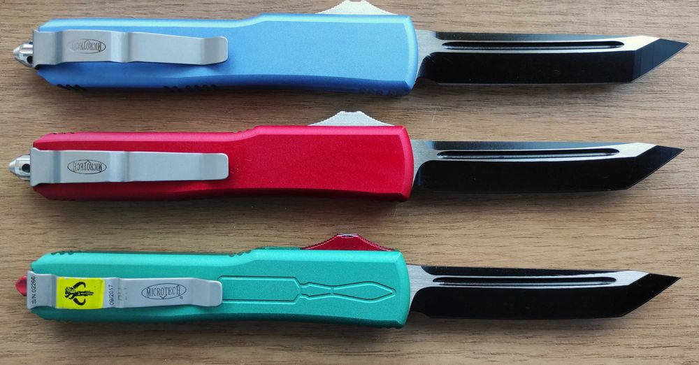 Автоматичен нож Microtech ultratech / 3 цвята , черно острие /