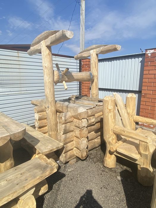 Сруб баня качели