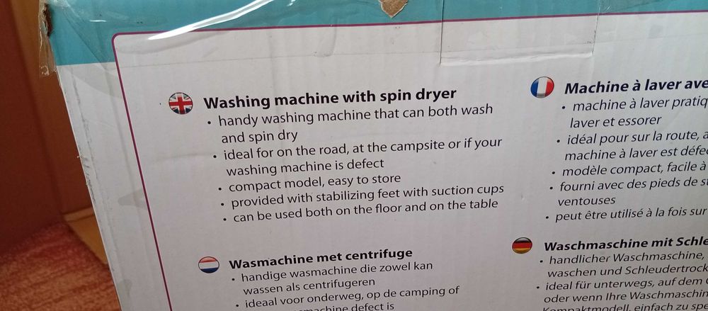 Masina de spalat rufe portabila camping cu centrifuga