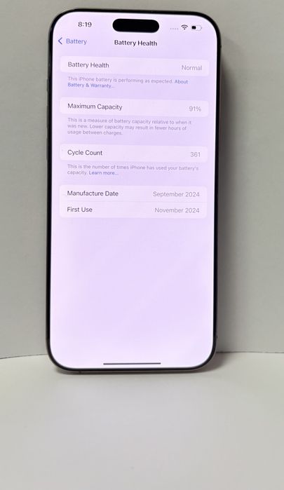 Apple iPhone 16 Pro Max 256 GB 91% Battery