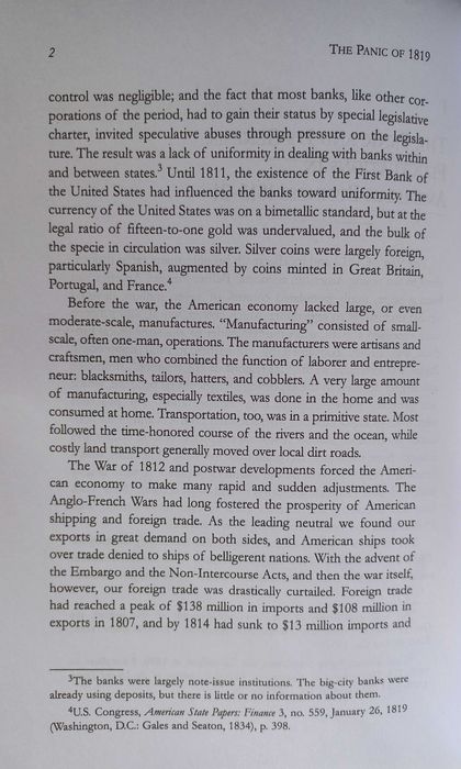 The Panic Of 1819 : Reactions and Policies