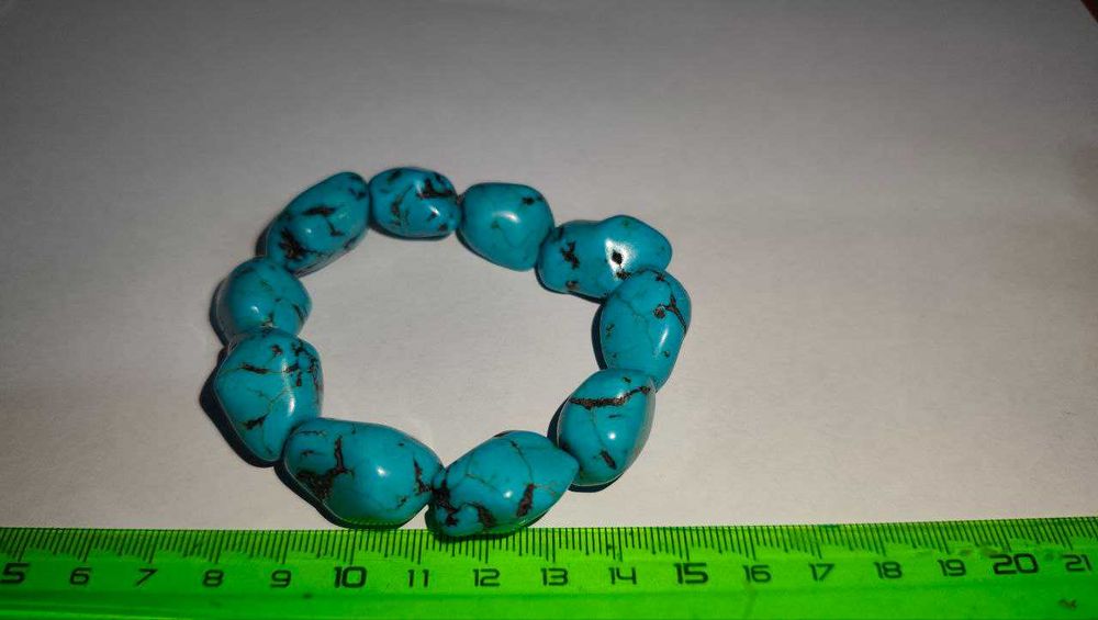 Браслет из камня ГОВЛИТ (аналог камня БИРЮЗА)
