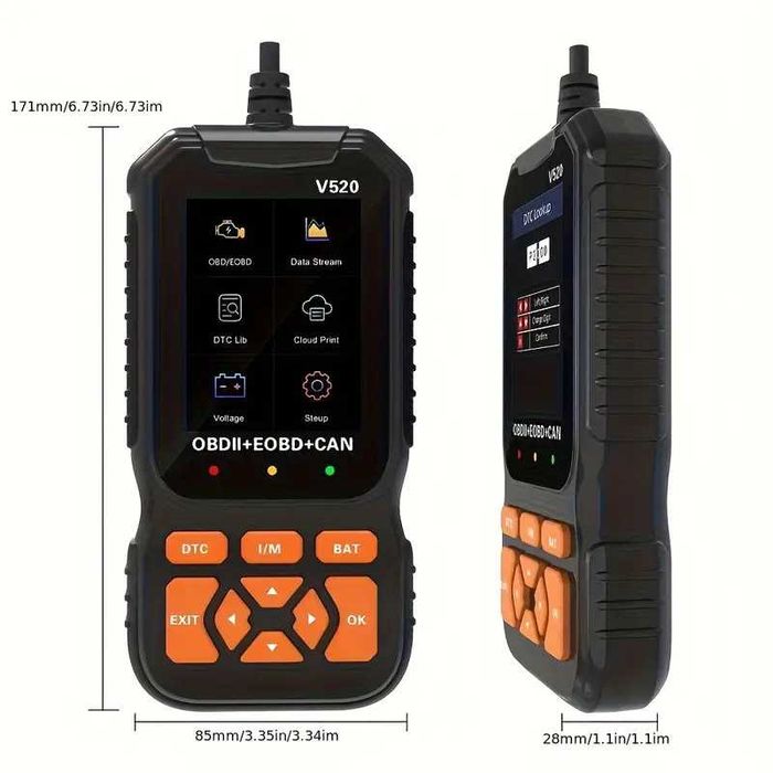 Професионален автомобилен диагностичен кодочетец V520 Full OBD2 EOBD