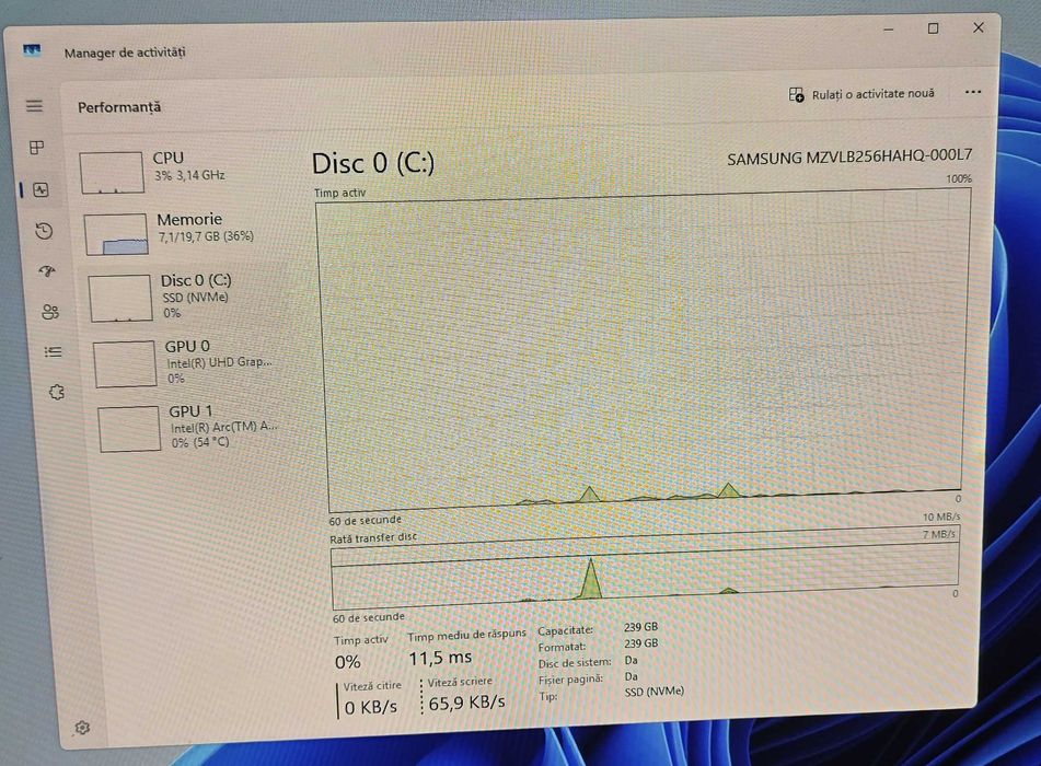 Unitate gaming: Intel 12400, Intel ARC 770 16GB, NVME Samsung , 20Gb DDR4, Corsair 2500X