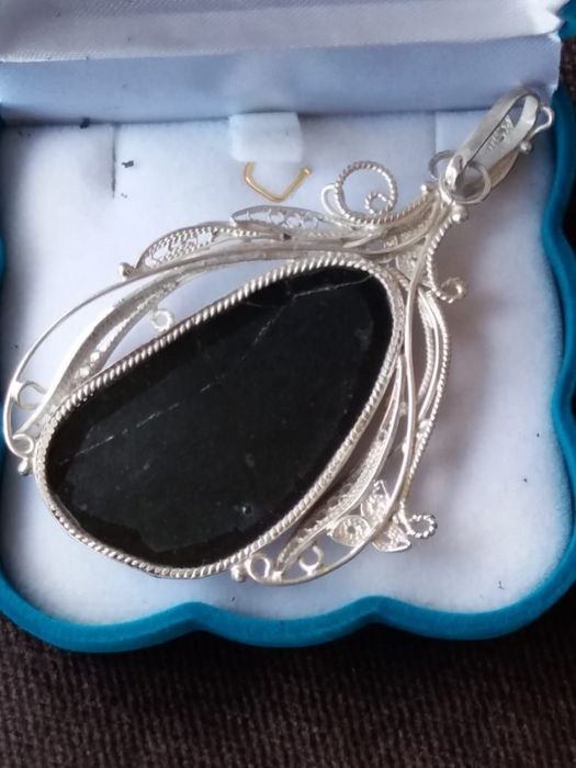 Подвеска, ручная работа, чароит.