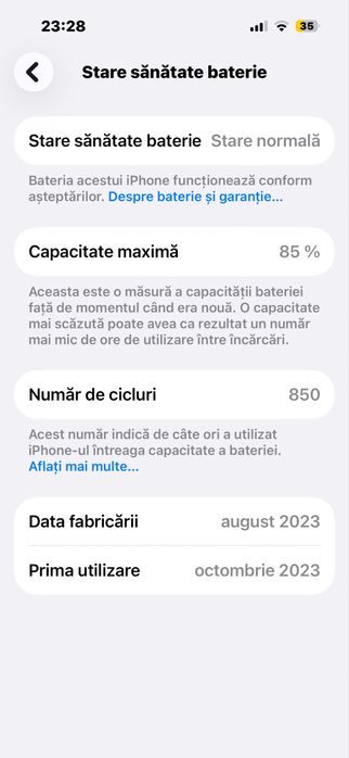 Iphone 15 negru 128 gb