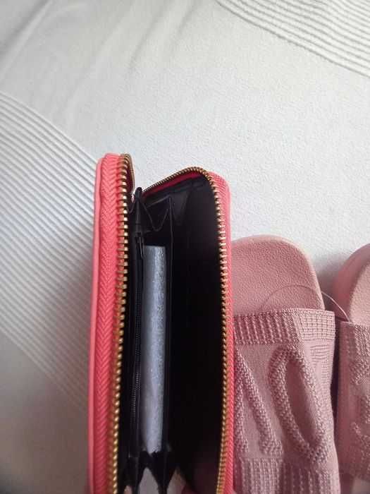 Șlapi noi roz dama + portofel nou cadou