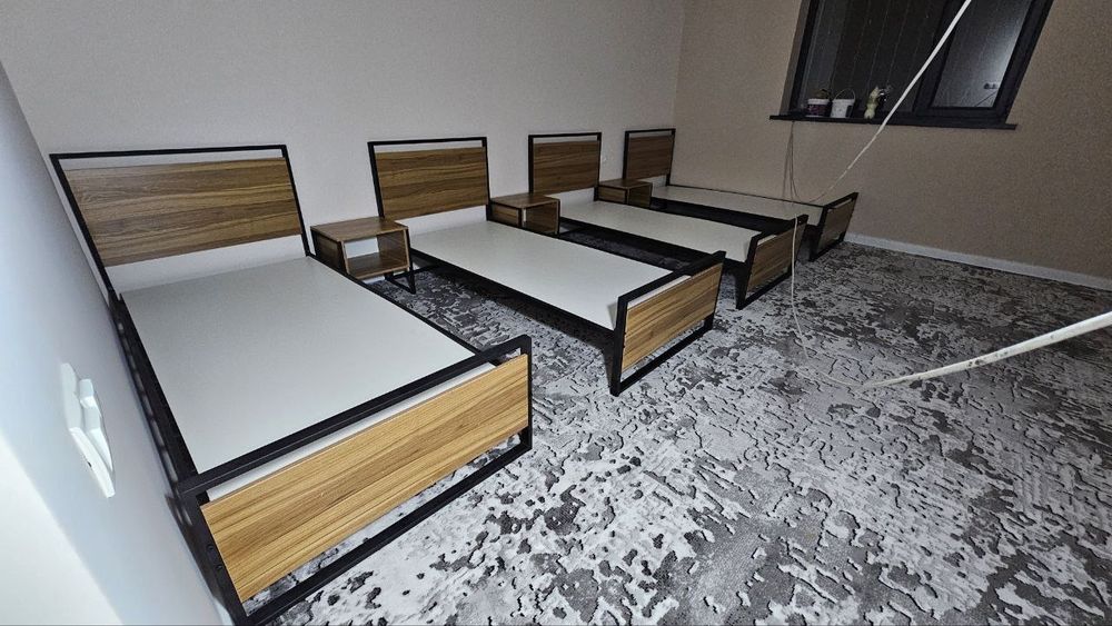 Односпальная кровать Loft krovat темир крават metal kalavat Лофт