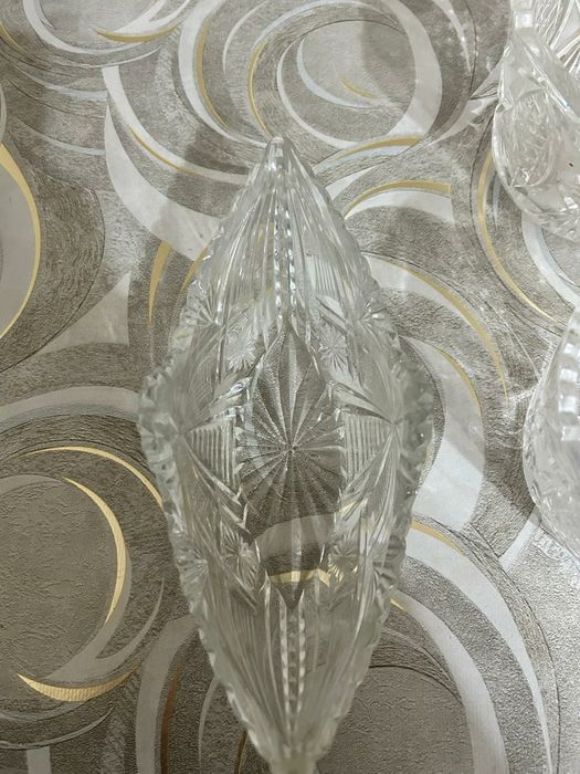 Хрустальная лодочка вазочка