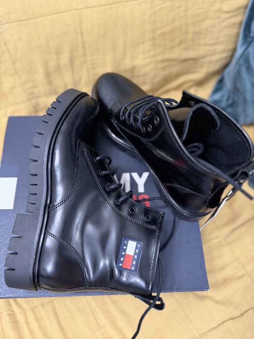 Tommy Jeans Lace-Up ghete dama din piele neagra marimea 40 noi