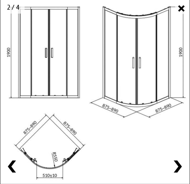 Овална душ кабина Cersanit Arteco 90x90 см
