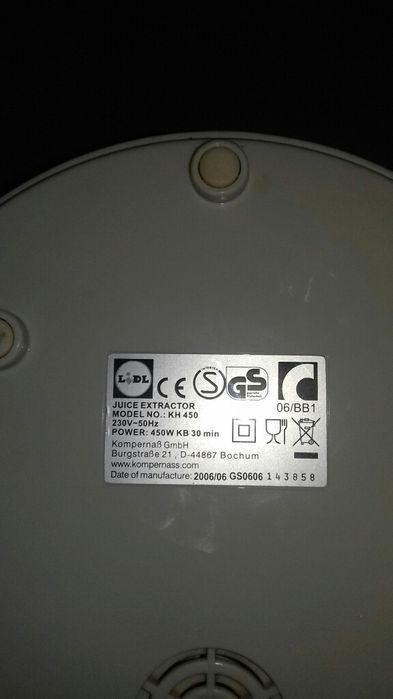 Motor mixer LIDL model:KH450 si motor ventilator camera mare