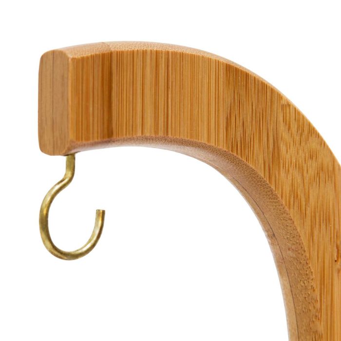 Suport pentru banane din bambus, carlig inox Banana Tree 29x18 cm