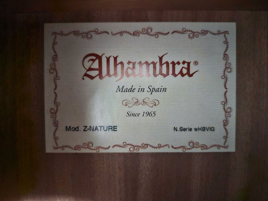 Новая испанская классическая гитара Alhambra Z-Nature