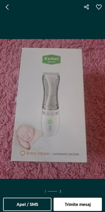 Masina de tuns bebelusi cu aspirare par