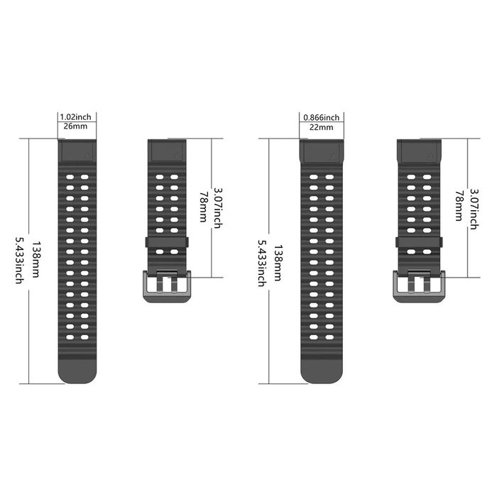 MARINE QUICKFIT Силиконова каишка за Garmin Fenix/Instinct/Epix/Enduro