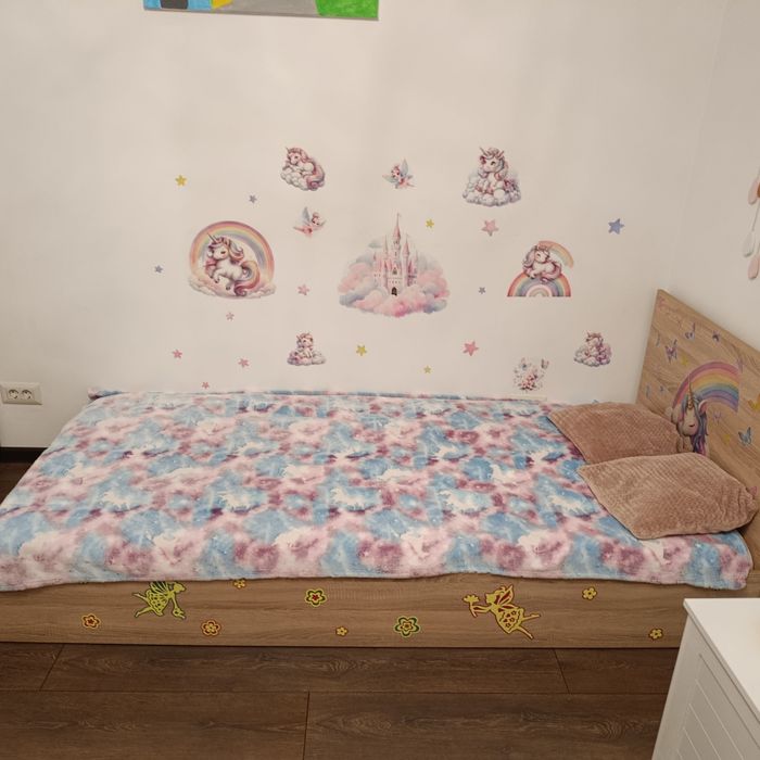 Pat fetiță cu saltea dimensiune 90/200