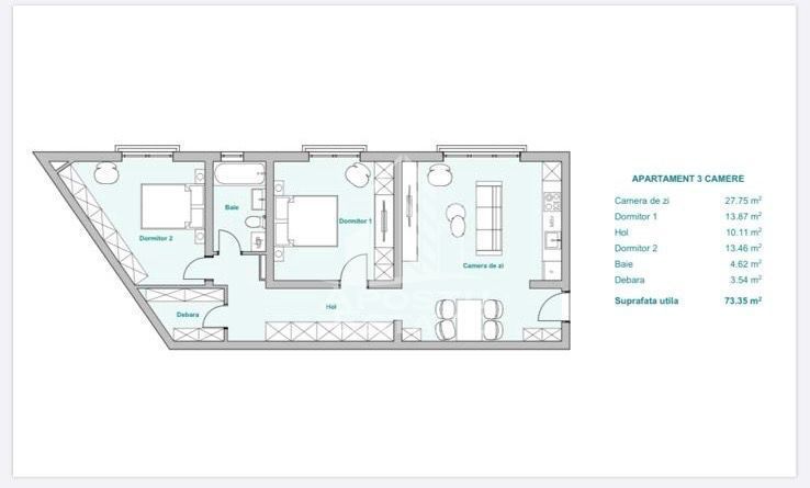 Apartament 3 camere, bloc nou, zona Plopi Timisoara