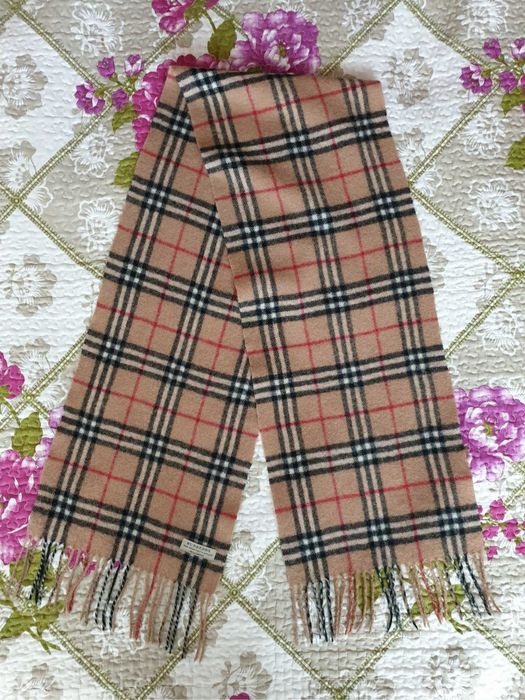 Fular camel bej tartan lana Burberry