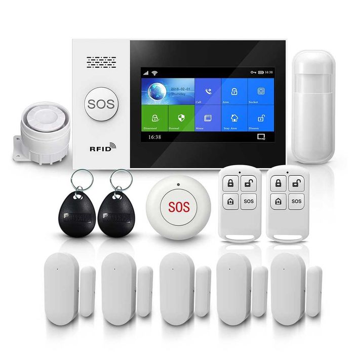 Set alarma PGST PG107, compatibil cu WiFi/GSM/GPRS, 2G, 13 piese