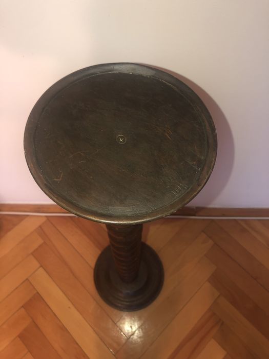 Suport,consola,piedestal englezesc din lemn masiv,model torsionat