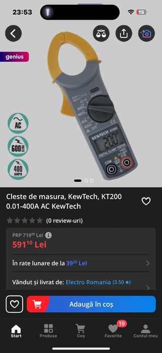 Vind  clampermetru kewtech kt 200