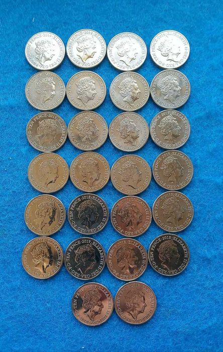 Монеты" Английский алфавит" 26 монет 10 пенсов 2018г