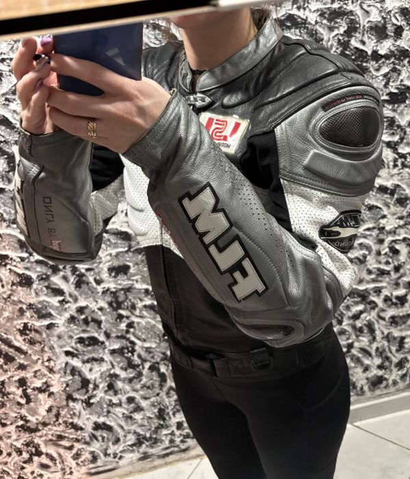 Дамско кожено яке за мотор FLM