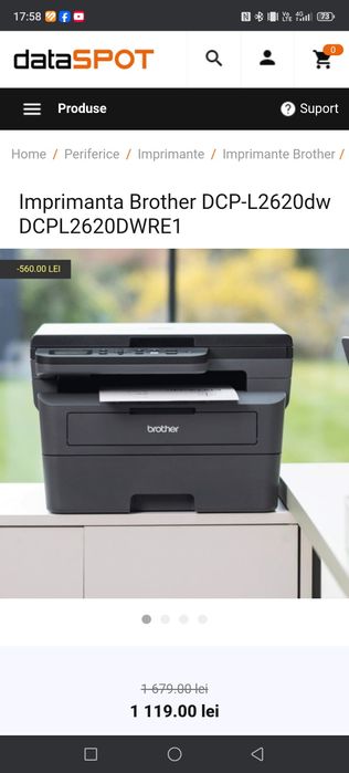 Imprimantă Brother DCP-L2620DW – laser monocrom, WiFi, scanare, copier