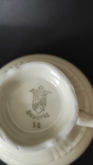 Баварски порцеланов троен сет за чай/дълго кафе