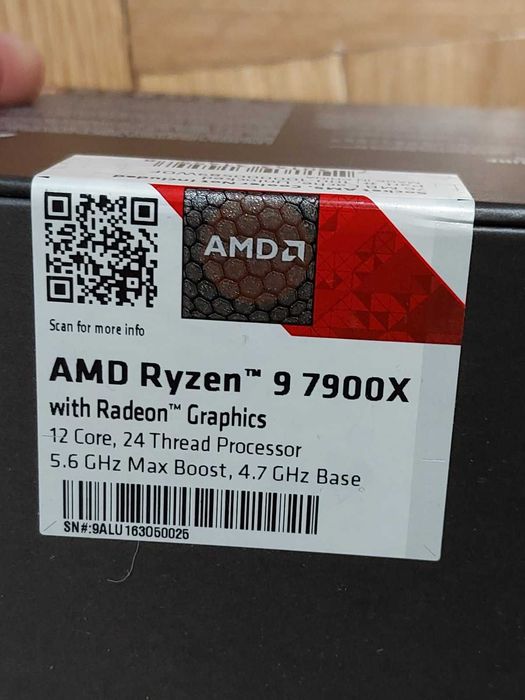 AMD Ryzen 9 7900X, 12-ядрен, АМ5 (НОВ)
