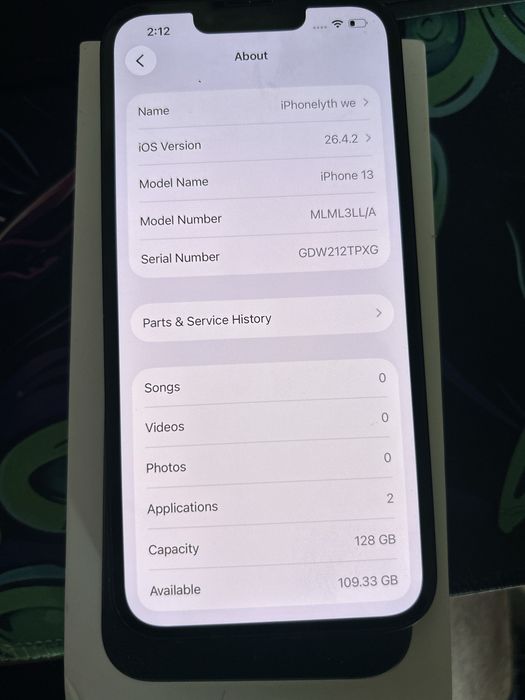 Iphone 13  128 gb black