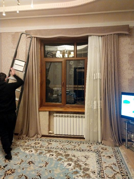 Hamyonbop toʻlov evaziga Parda yuvish xizmati, Стирка штори, Химчистка