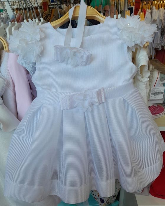 Бяла рокличка 80см.С подарък памперс гащички