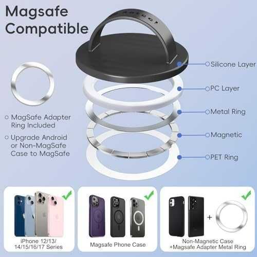 Нов Силиконов магнитен държач за MagSafe телефон, анти-падане и стойка