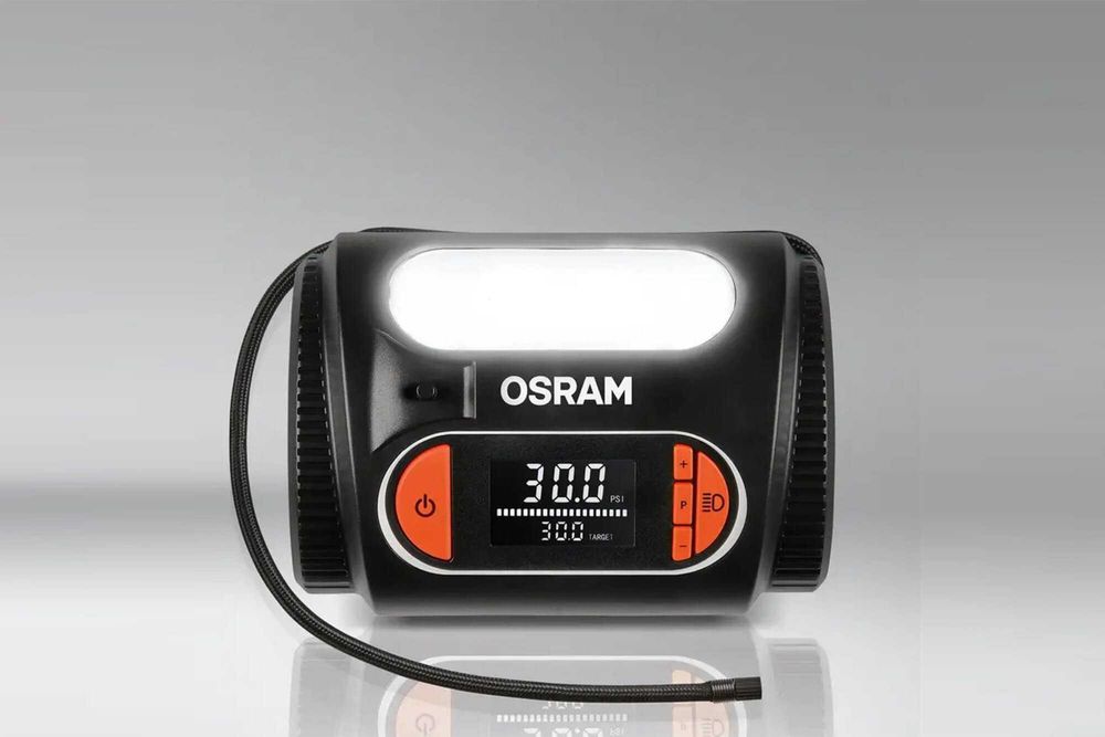 Компресор Osram с дигитален манометър и лампа, 6.9 bar, 12V, 85dB,180W