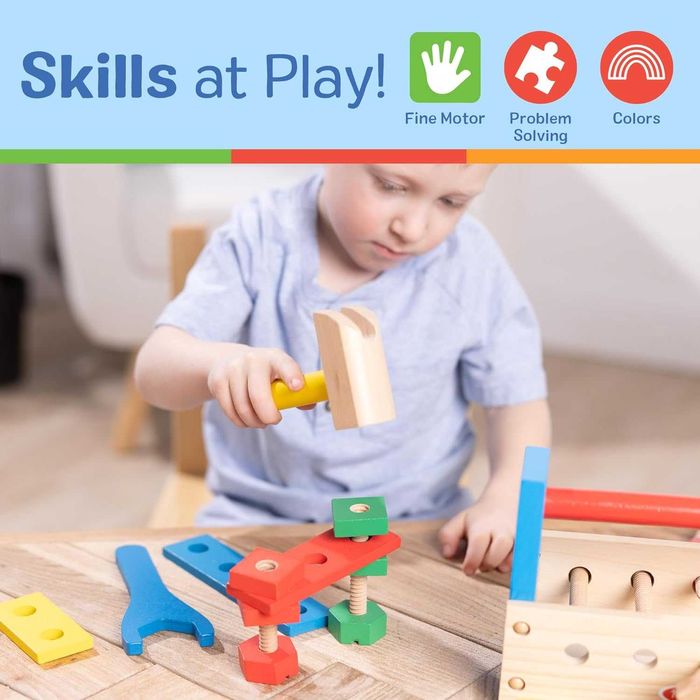 Дървена играчка Melissa & Doug Дървени инструменти с кутия за майстор