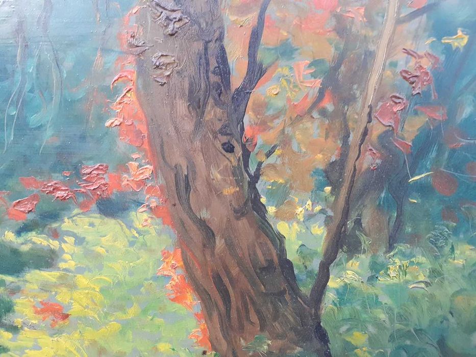 Tablou vechi - peisaj romantic - semnat si datat 1977