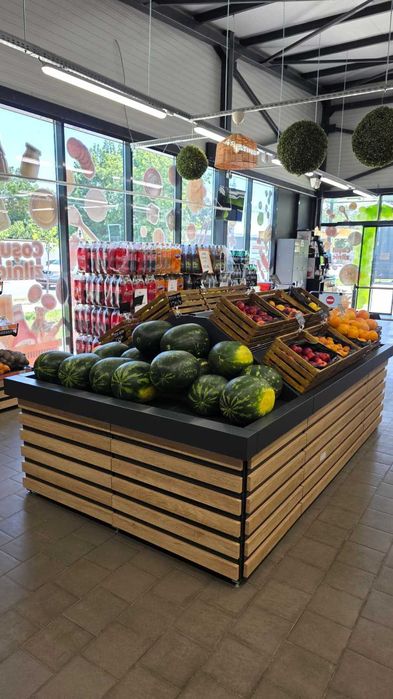 Rafturi magazin PREMIUM , Rafturi paine , fructe si legume , panificatie SHOWROOM Craiova