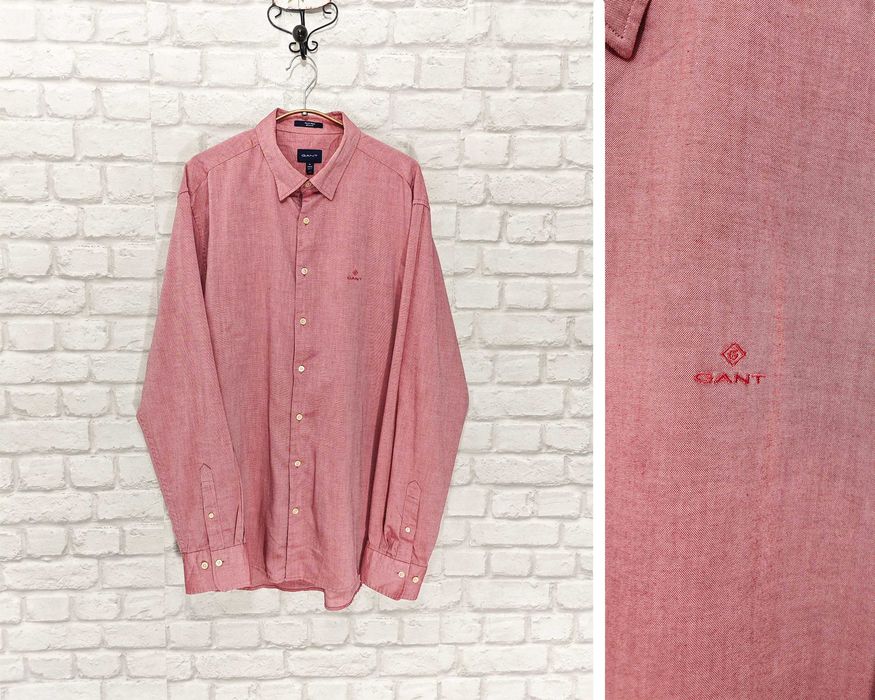GANT Tech Prep Оригинална мъжка риза Цвят Сьомга Размер XL