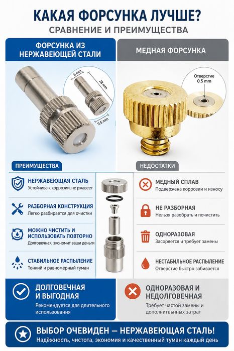 Форсунки для туманообразования