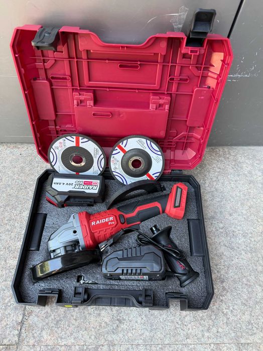 R20 Ъглошлайф акум.безчетков Ø125mm 4Ah в куф. RDP-PBAG20Set /  R20 Бормашина акум.