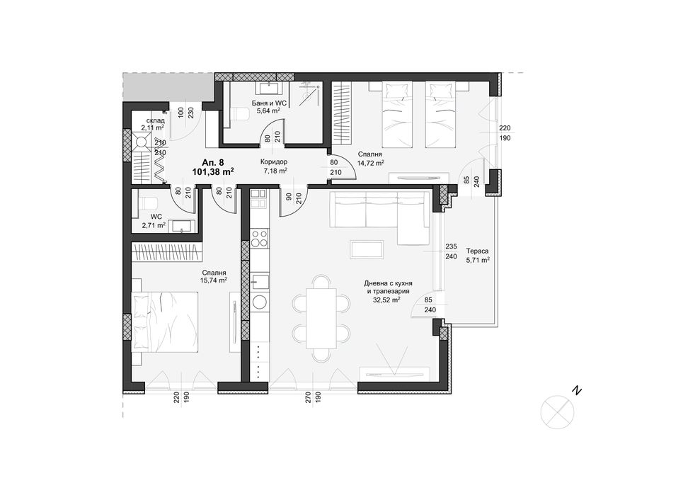 Продава се Тристаен апартамент в Пловдив, Христо Смирненски - 118 кв.м за 1250 €/кв.м - Снимка #1