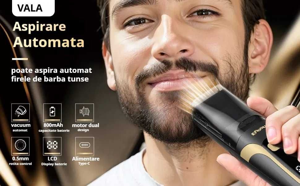 Aparat tuns barba si par cu vacuum umed si uscat, VALA® VS500BK