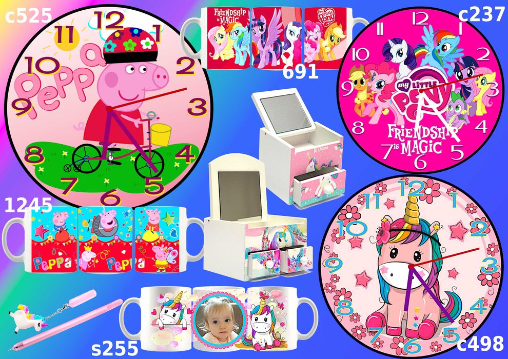 Детски стенен часовник;възможност за комплект с чаша-с или без снимка