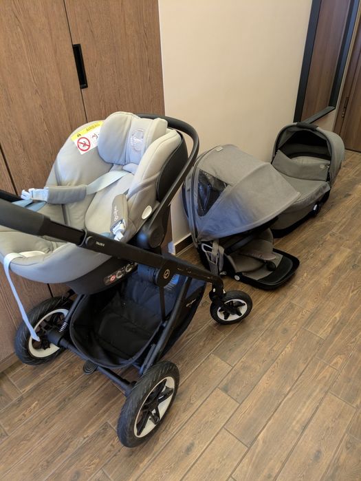 Количка Cybex Talos 3в1 с адаптери, тънък чувал на Cybex и дебел зимен на Jane