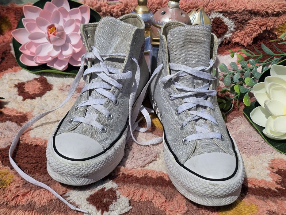 Converse сребристи високи кецове N37