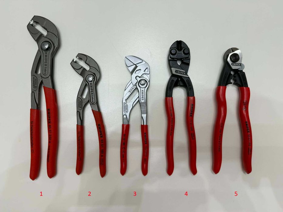 Различни модели клещи KNIPEX
