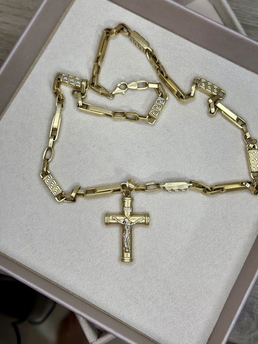 Lant+cruce aur 14 k